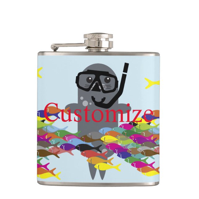 Grey Seal Thunder_Cove   Hip Flask (Front)