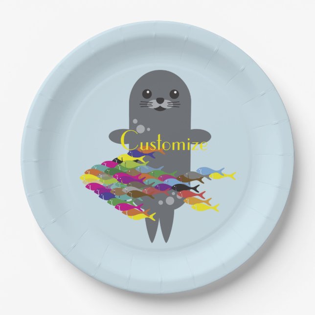 Grey Seal Thunder_Cove  Paper Plate (Front)