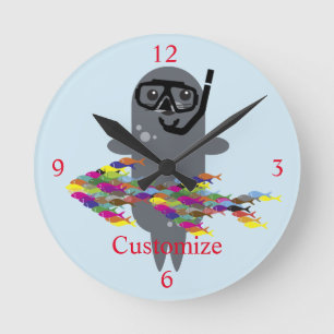 Grey Seal Thunder_Cove  Round Clock