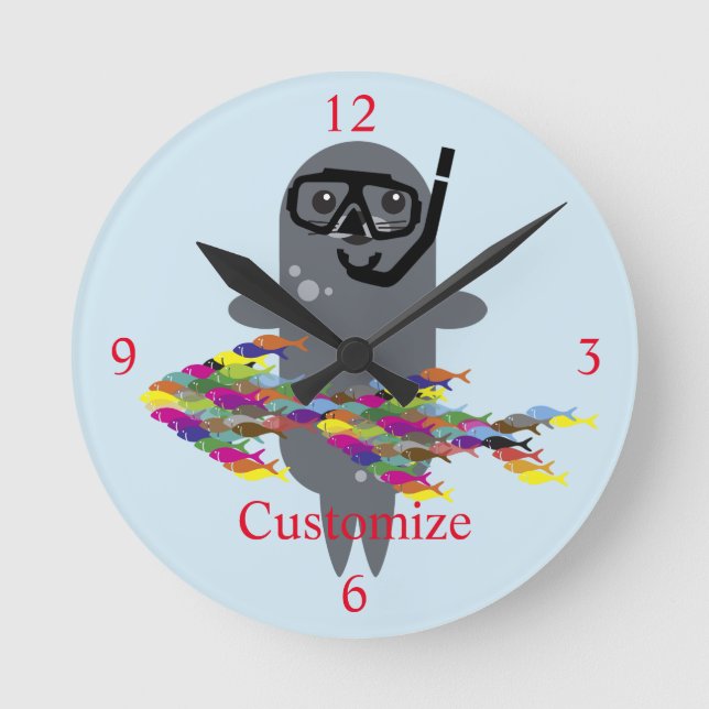 Grey Seal Thunder_Cove  Round Clock (Front)