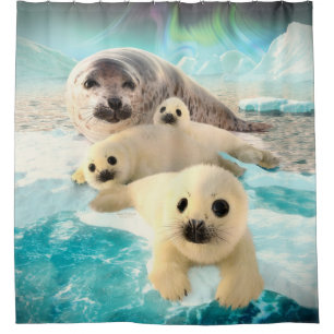 Grey Seals Shower Curtain
