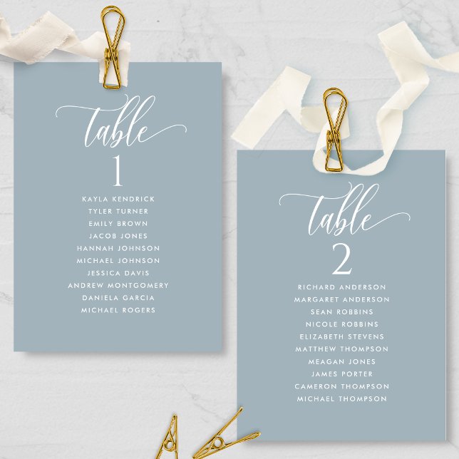 Grey, Seating Plan Cards with Guest Names (Creator Uploaded)