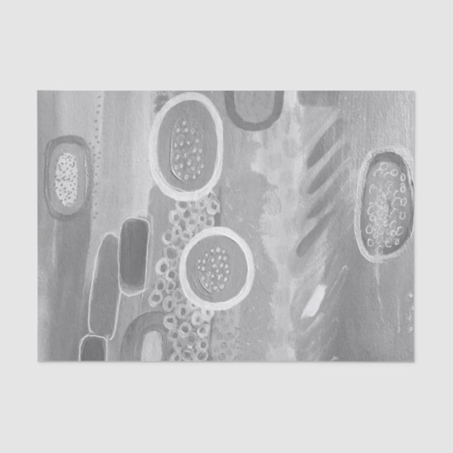 Grey Shades Abstract Art Tissue Paper (Front)