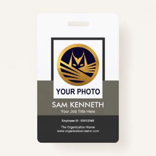 Grey Shades Box Column Photo Template Staff ID Badge