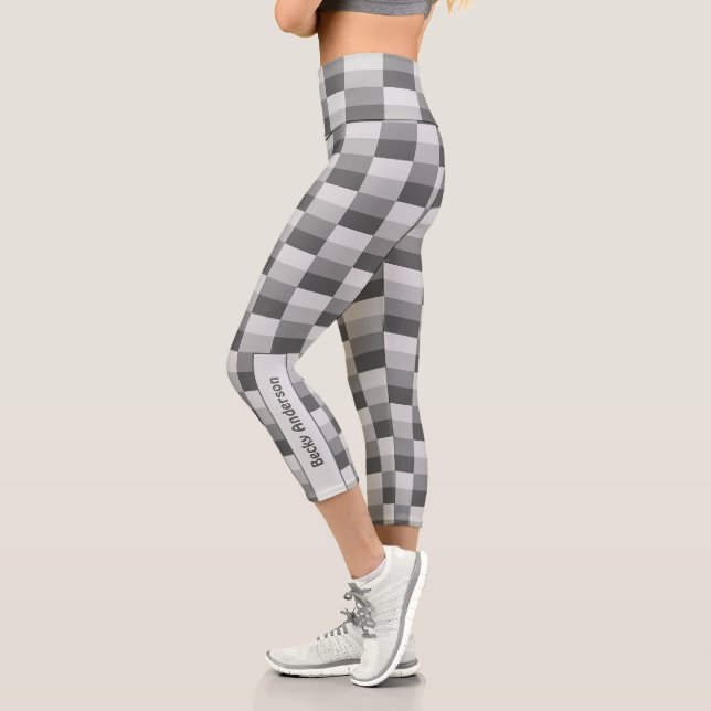 Grey Shades Colour Blocks Capri Leggings (Left)