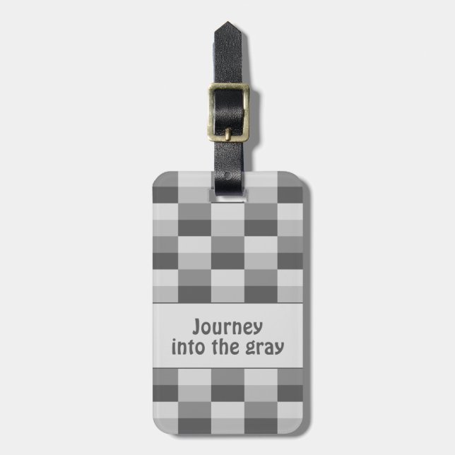 Grey Shades Colour Blocks Luggage Tag (Front Vertical)