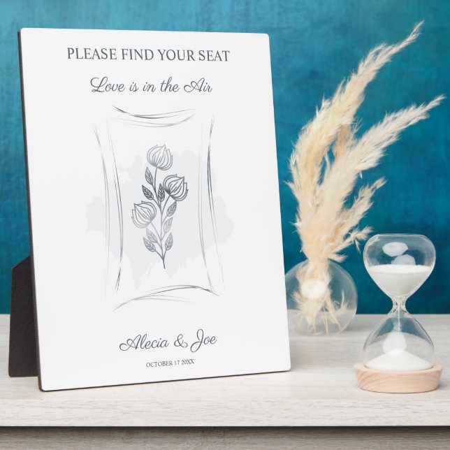 Grey Shades Floral Branch with Quote Plaque (Side)