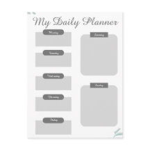 Grey Shades Minimal Daily Planner Sheet