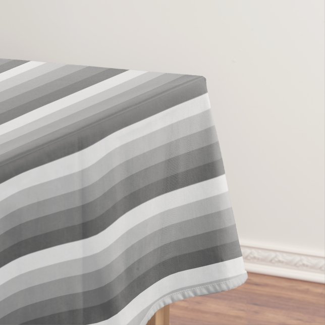 Grey shadow stripes tablecloth (In Situ)