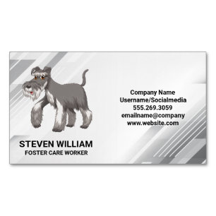 Grey Shaggy Dog Animal Services Magnetic Business Card
