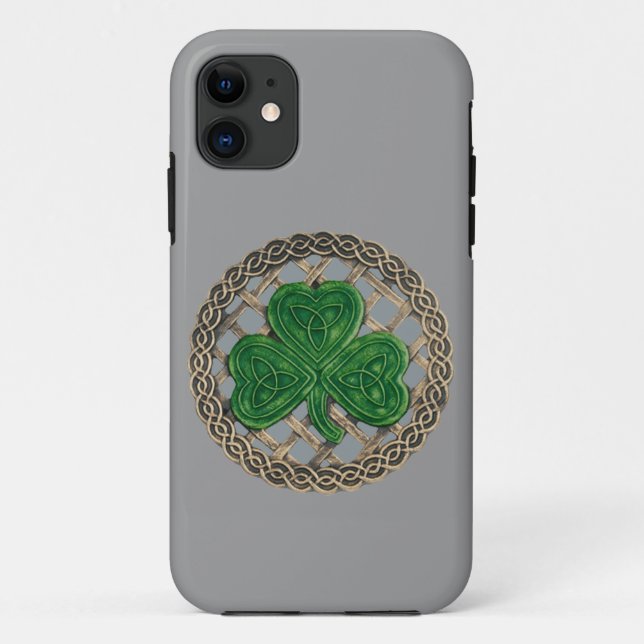 Grey Shamrock And Celtic Knots iPhone 5 Case (Back)