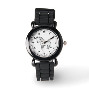 Grey Shetland Pony Cute Cartoon Illustration Watch