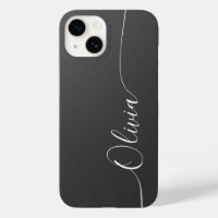 Grey Shimmer Elegant Calligraphy Script Name