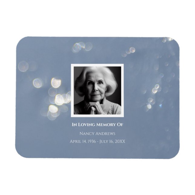 Grey Shimmer Funeral Memorial Bereavement Magnet (Horizontal)