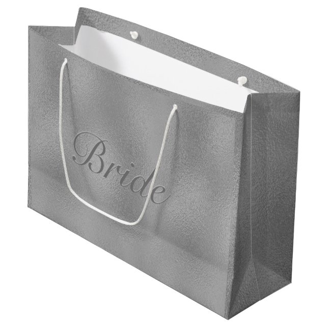 Grey shimmering abstract background large gift bag (Front Angled)