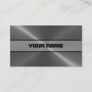 Grey Shiny Stainless Steel Metal Business Card