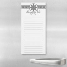 Grey Ships Wheel Shopping List Notepad