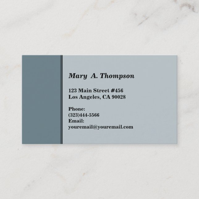 Grey side border business card (Front)