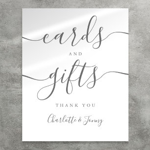 Grey Signature Script Cards And Gifts Sign