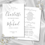 Grey Signature Script Wedding Program<br><div class="desc">Grey signature script wedding program featuring chic modern typography,  this stylish wedding program can be personalised with your special wedding day information. Designed by Thisisnotme©</div>