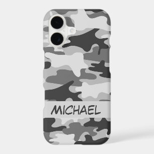 Grey Silver Camo Camouflage Personalised Name