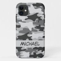 Grey Silver Camo Camouflage Personalised Name