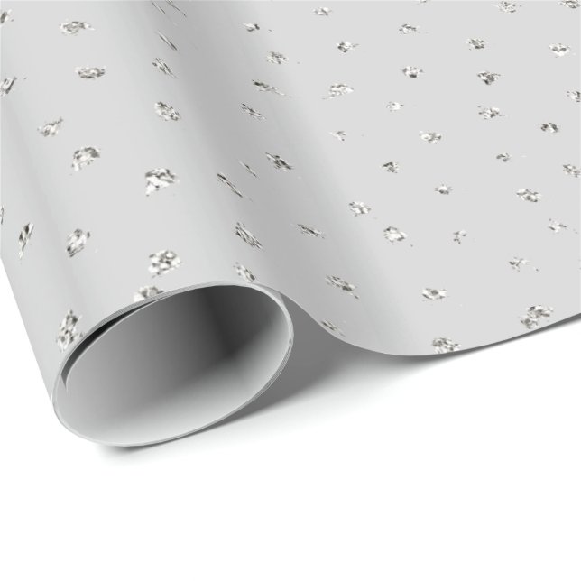 Grey Silver Confetti Wrapping Paper (Roll Corner)