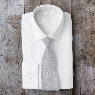 grey silver faux glitter sparkle texture tie