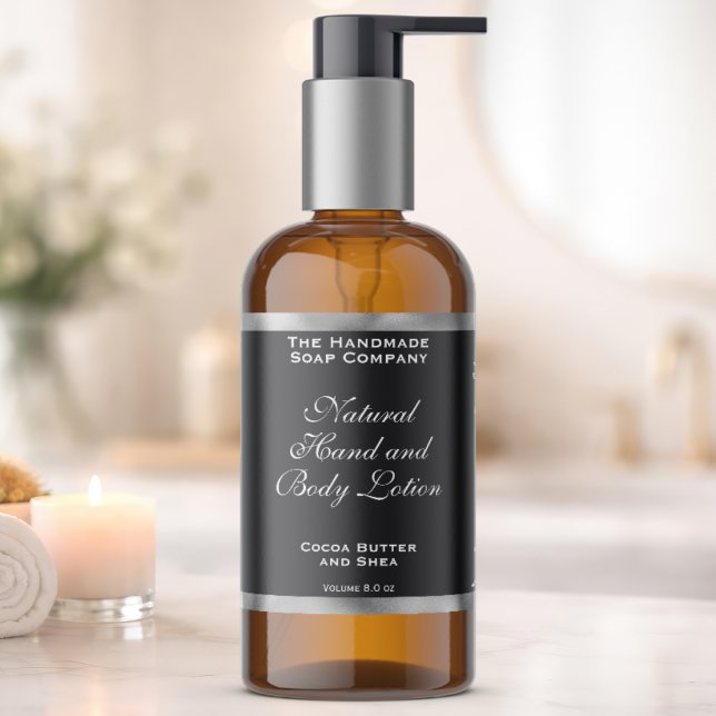 Grey & Silver Foil Cosmetics Bottle Label (Creator Uploaded)