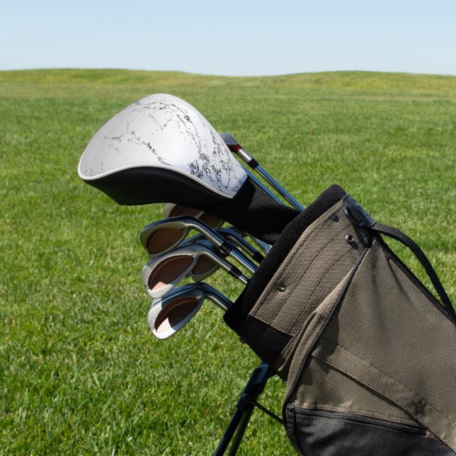 Grey Silver Glitzy Faux Glitter Golf Head Cover (In Situ)