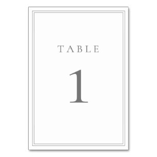 Grey Silver Modern Minimalist Table Number