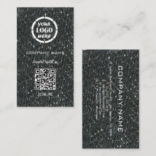 Grey Silver Professional Design Modern QR Code  Business Card