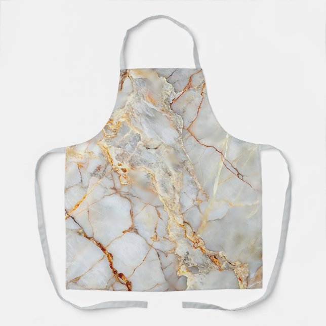 Grey Silver Professional Marble Agate Glam  Apron (Front)