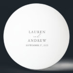 Grey Silver Wedding Personalised Ping Pong Ball<br><div class="desc">Gorgeous grey-silver ping pong ball. Perfect gift for the newlyweds in your life!</div>