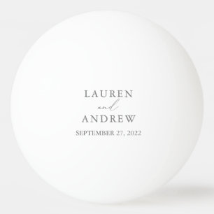 Grey Silver Wedding Personalised Ping Pong Ball