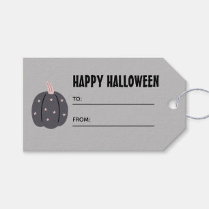Grey Simple Halloween Tag Gift