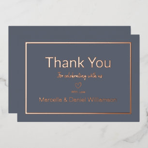 Grey Simple Minimalist Wedding Thank You