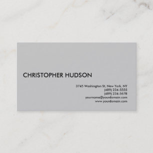 Grey Simple Modern Consultant Business Card