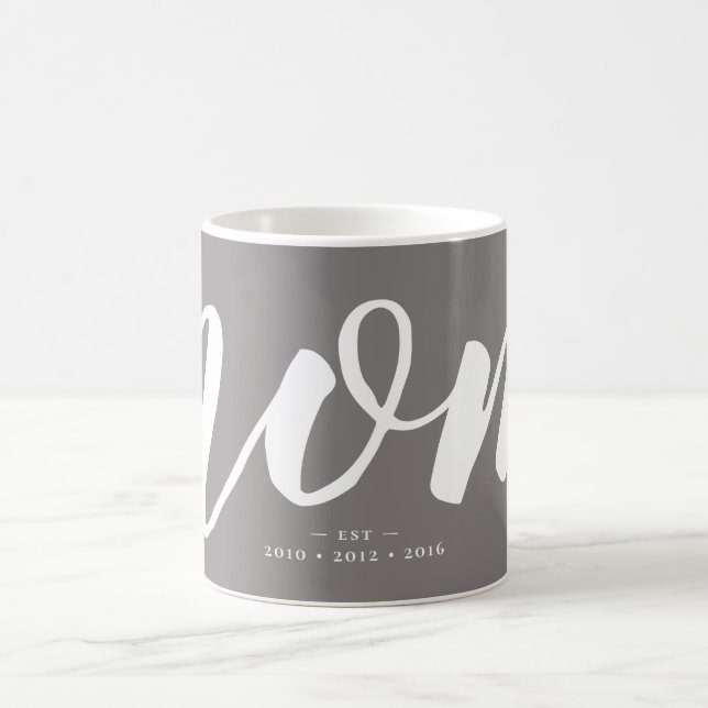 Grey | Simple Typography Mom EST. Mug (Center)