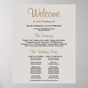 Grey Simple Wedding Ceremony Program Sign