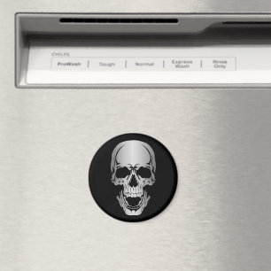 Grey Skull Circle Magnet