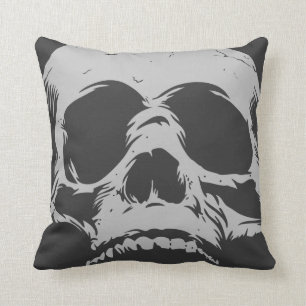 Grey Skull Cushion