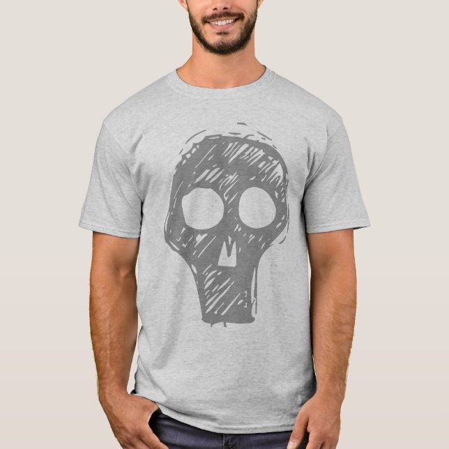Grey Skull Grey T-Shirt (Front)