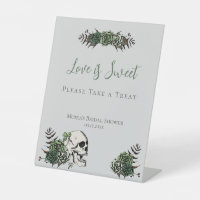 Grey Skull Roses Irish Wedding Shower Favours Sign