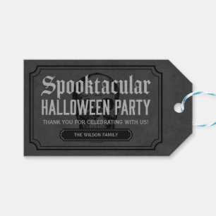 Grey Skull Spooktacular Halloween Party Gift Tags