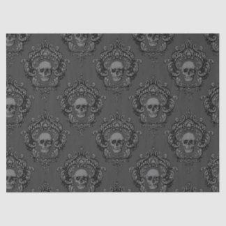 Grey Skulls in Frames on Grey Decoupage Tissue Paper