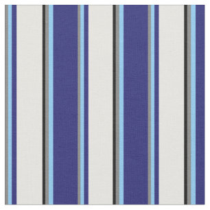 Grey, Sky Blue, Midnight Blue, Mint Cream & Black Fabric