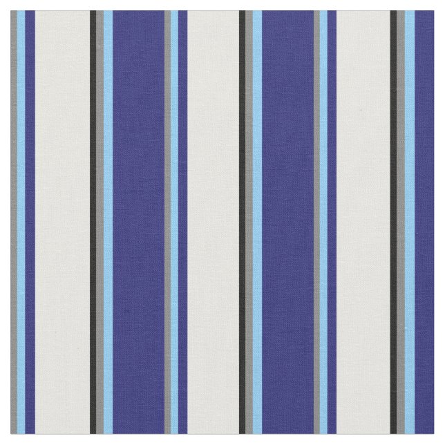 Grey, Sky Blue, Midnight Blue, Mint Cream & Black Fabric (Close Up)