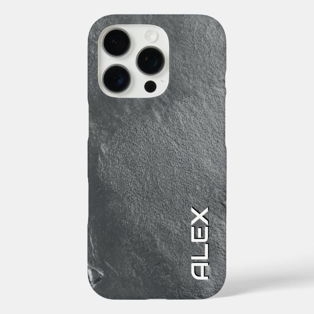 Grey Slate Texture iPhone Case (Back)