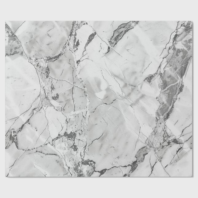 Grey Slate Whisper Stream Marble Texture Wrapping  Paper (Flat)